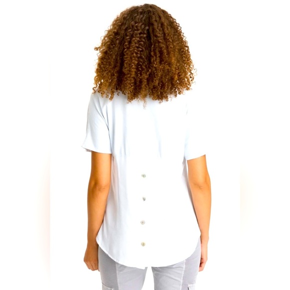 XCVI Wearables EUC SZ XL White Short Sleeve Top - Picture 3 of 9